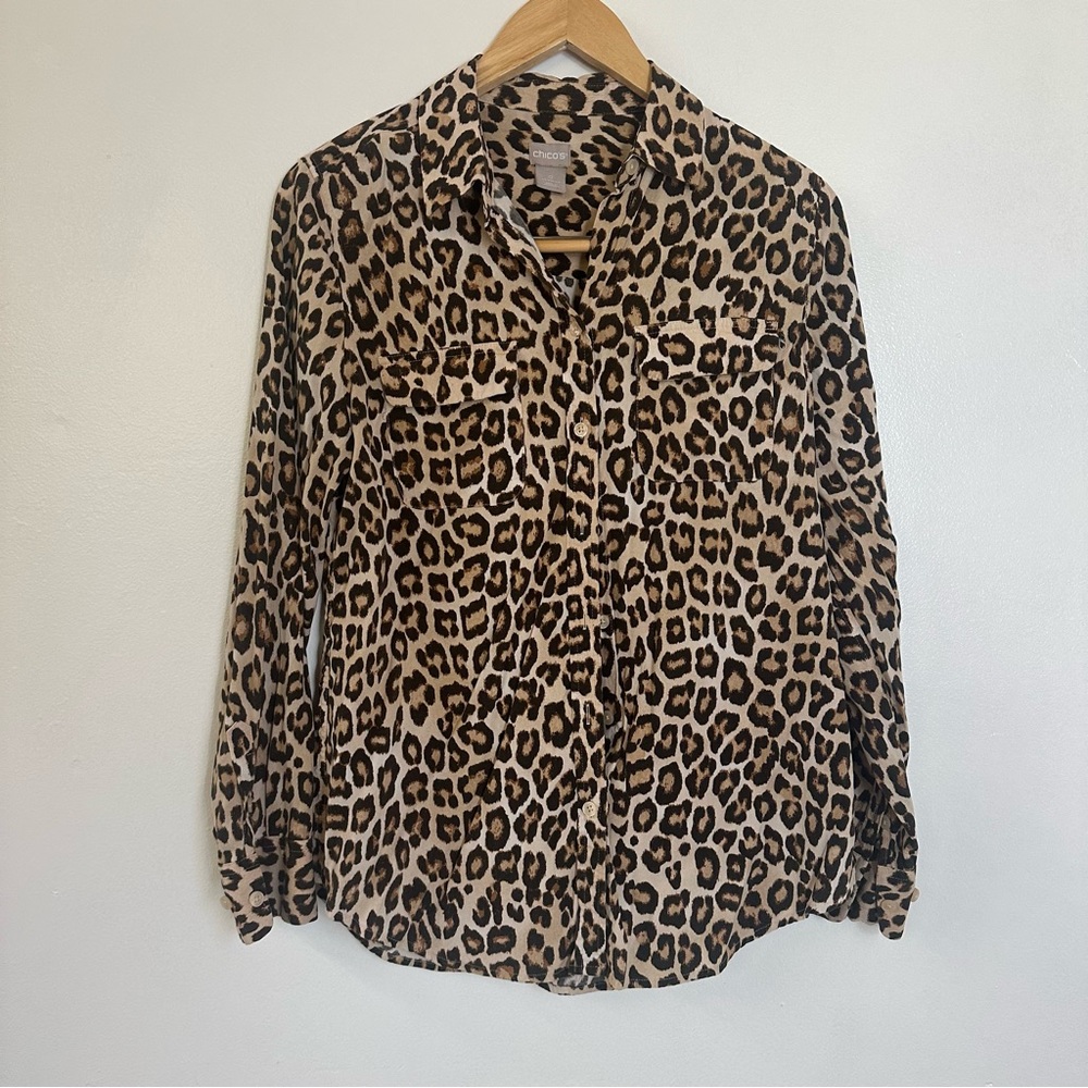 Chico's Leopard Shirt - Size 0